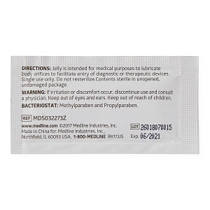 Medline Sterile Lubricating Jelly - E-Z Lubricating Jelly in Foil Pack, 2.7 g - MDS032273Z