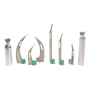 Medline Green System Laryngoscope Blades - 3 mm Light Guide and Fiber-Optic Laryngoscope Blade, Phillips No. 2 Child - MDS0423715B