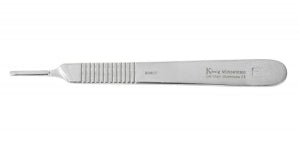 Medline Knife Handles - #3 5" (12.7 cm) Straight Flat German Stainless Steel Scalpel Handle - MDS0610300