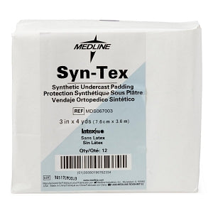 Medline Nonsterile Synthetic Undercast Padding - Synthetic Undercast Padding, 3" x 4 yd., 12/Bag - MDS067003