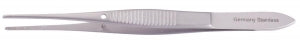 Medline Eye Dressing Forceps - 4" (10.2 cm) Eye Dressing Forceps with Fine Serrated Tips - MDS0725989