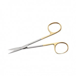 Medline Iris Scissors - 3.5" (9 cm) Iris Scissors with Tungsten Carbide Inserts and Straight Square Tips - MDS0831009