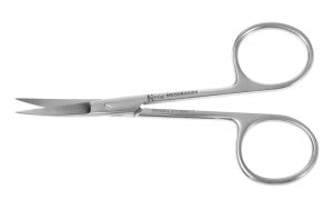 Medline Iris Scissors - 3.5" (8.9 cm) Iris Scissors with Curved Sharp / Sharp Tips - MDS0834109