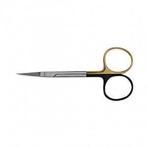 Medline Knapp Iris Scissors - 4.5" (11.4 cm) Straight Knapp Iris Scissors with Tungsten Carbide Inserts and Sharp / Blunt Tips - MDS0834411S