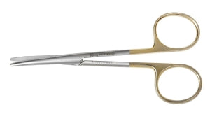 Medline Strabismus Scissors - 4.5" (11.4 cm) Strabismus Scissors with Tungsten Carbide Inserts and Curved Blunt / Blunt Tips - MDS0837511