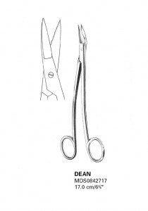 Medline Dean Tonsil Scissors - Dean Tonsil Scissors with Handle, Slight Curve, Angled Blade, 6.75" - MDS0842717