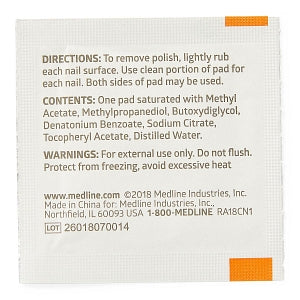 Medline Nail Polish Remover Pads - Nail Polish Remover Pads - MDS090780