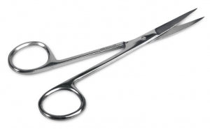 Medline Iris Straight Scissors - Iris Scissors, Nonsterile, Single-Use, Straight, 4.5", Floor-Grade, Stainless Steel - MDS10030