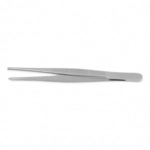 Medline Furst Standard Tissue Forceps - 5" (12.7 cm) Furst Straight Standard Tissue Forceps with 1 x 2 Teeth, Japanese Stainless Steel - MDS1012013F