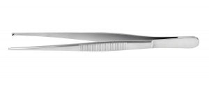 Medline Furst Standard Tissue Forceps - 5.75" (14.6 cm) Furst Straight Standard Tissue Forceps with 1 x 2 Teeth, Japanese Stainless Steel - MDS1012014F