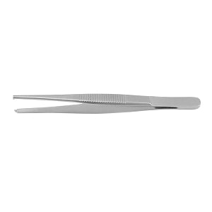 Medline Furst Standard Tissue Forceps - 6.25" (15.9 cm) Furst Straight Standard Tissue Forceps with 1 x 2 Teeth, Japanese Stainless Steel - MDS1012016F