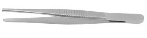 Medline Standard Straight Tissue Forceps - 8" (20 cm) Straight Tissue Forceps with 2 x 3 Teeth - MDS1014020