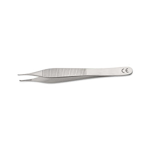 Medline Adson Serrated Dressing Forceps - Adson Micro Dressing Forceps with 1x2 Teeth and Fenestrated Handle, 6" (15.2 cm) - MDS1018215