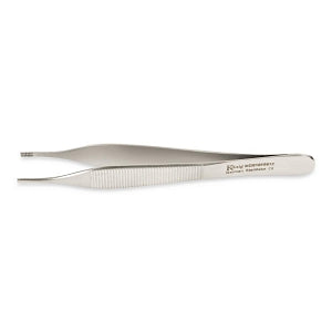 Medline Adson-Brown Tissue Forceps - 4-3/4" (12 cm) Adson-Brown Tissue Forceps with Straight Tips and 8 x 8 Teeth - MDS1018812