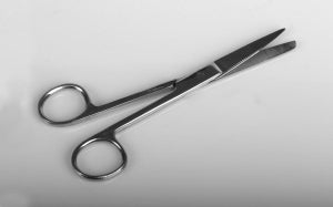 Medline Stainless Steel OR Scissors - OR Scissors, Nonsterile, Single-Use, Curved, Sharp / Sharp, 5.5'' - MDS10378