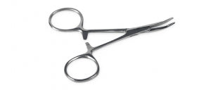 Medline Floor Grade Hartman Mosquito Forceps - Hartman Mosquito Forces, Nonsterile, Single-Use, 3.5'', Curved - MDS10542