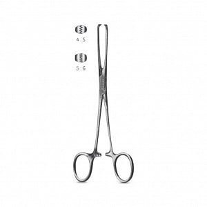 Medline Allis Tissue Forceps - 8" (20 cm) Coated Allis Tissue Forceps with Exposed Tips 1 x 2 Teeth - MDS1060520