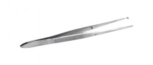 Medline Dressing Thumb Forceps - Dressing Forceps, Nonsterile, Single-Use, Iris, Curved, 1 x 2 Teeth, 4.25" - MDS10726