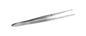 Medline Dressing Thumb Forceps - Dressing Forceps, Nonsterile, Single-Use, Iris, Curved, 1 x 2 Teeth, 4.25" - MDS10727