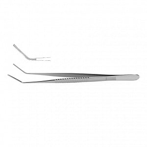 Medline DeBakey Tissue Forceps - Angled DeBakey Tissue Forceps with 1.5 mm Tips, 6" (15.2 cm) - MDS1130913