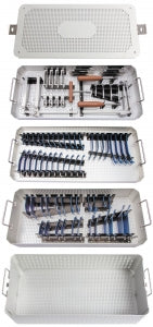 Medline Adapt Trac Lumbar Retractor Master Set and Muscle Blades - Scoville Retractor Frame, Double-Hinged, 200 mm Opening - MDS1186443