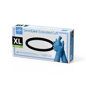 Medline SensiCare Extended Cuff Nitrile Exam Gloves - SensiCare Exam Glove, Nitrile, Extended Cuff, Size XL - MDS1287