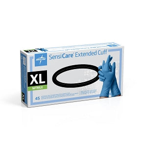 Medline SensiCare Extended Cuff Nitrile Exam Gloves - SensiCare Exam Glove, Nitrile, Extended Cuff, Size XL - MDS1287