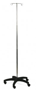 Medline Aluminum Foldable 5-Leg IV Pole - Aluminum Foldable 5-Leg IV Pole, 2 Hooks, 37-1/5" to 83-1/2" H - MDS129CS