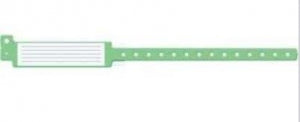 Medline Tamper Resistant Snap Closure ID Bands - 12" Insert-Style Vinyl ID Band, Adult, Green - MDS133037G