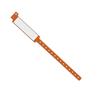 Medline Tamper Resistant Snap Closure ID Bands - 12" Insert-Style Vinyl ID Band, Adult, Orange - MDS133037O