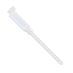 Medline Tamper Resistant Snap Closure ID Bands - 9-3/4" Insert-Style Vinyl ID Band, Adult / Pediatric, Clear - MDS133038C