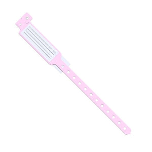 Medline Tamper Resistant Snap Closure ID Bands - 9-3/4" Insert-Style Vinyl ID Band, Adult / Pediatric, Pink - MDS133038P