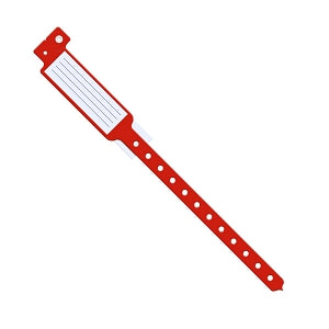 Medline Tamper Resistant Snap Closure ID Bands - 9-3/4" Insert-Style Vinyl ID Band, Adult / Pediatric, Red - MDS133038R