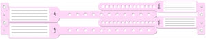 Medline Tamper Resistant Snap Closure ID Bands - 4-Part OB Insert-Style Vinyl ID Band Set, Pink - MDS133040P