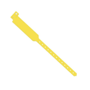 Medline Tamper Resistant Snap Closure ID Bands - 12" Tri-Laminate ID Band, Adult, Yellow - MDS133045Y