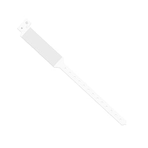 Medline Tamper Resistant Snap Closure Wide Face ID Bands - Tri-Laminate ID Band, 12", White - MDS133048W