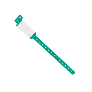 Medline Tamper Resistant Snap Closure Wide Face ID Bands - Tri-Laminate ID Band, 10", Green - MDS133049G