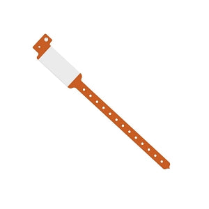 Medline Tamper Resistant Snap Closure Wide Face ID Bands - Tri-Laminate ID Band, 10", Orange - MDS133049O