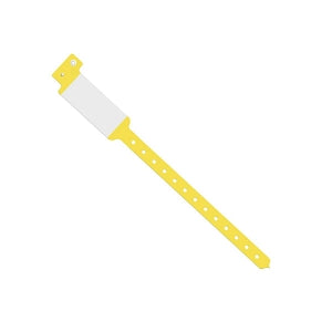 Medline Tamper Resistant Snap Closure Wide Face ID Bands - Tri-Laminate ID Band, 10", Yellow - MDS133049Y