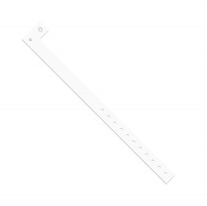 Medline Tamper Resistant Snap Closure L-Shaped ID Bands - Tamper-Resistant Snap-Closure Imprintable Tri-Laminate Band, 10", White - MDS133055W