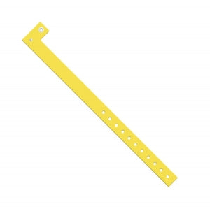 Medline Tamper Resistant Snap Closure L-Shaped ID Bands - Tamper-Resistant Snap-Closure Imprintable Tri-Laminate Band, 10", Light Yellow - MDS133055Y