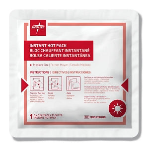 Medline Instant Hot Packs - Instant Hot Packs, Size M, 6" x 6" - MDS139008