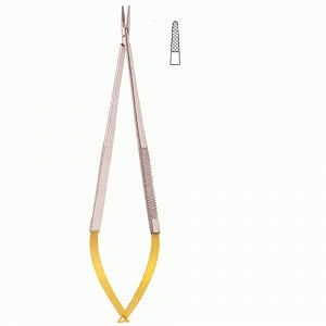 Medline Jacobson Needle Holder Forceps - Jacobson Needle Holder, Round Handle, Straight without Lock, 10" - MDS1456085