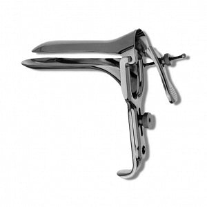 Medline Graves Side Open Vaginal Speculums - Large Right Side Open Coated Graves Vaginal Speculum with 12 cm x 4 cm 45° Angle Blades - MDS1520770