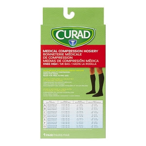 Medline CURAD Knee-High Compression Hosiery - CURAD Knee-High Compression Hosiery with 15-20 mmHg, Tan, Size A, Regular Length - MDS1700AT