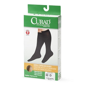 Medline CURAD Knee-High Compression Hosiery - CURAD Knee-High Compression Hosiery with 15-20 mmHg, Tan, Size D, Short Length - MDS1700DTS