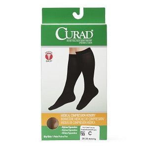 Medline CURAD Knee-High Compression Hosiery - CURAD Knee-High Compression Hosiery with 20-30 mmHg, Tan, Size C, Regular Length - MDS1702CT