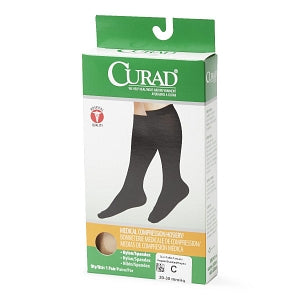 Medline CURAD Knee-High Compression Hosiery - CURAD Knee-High Compression Hosiery with 20-30 mmHg, Tan, Size C, Regular Length - MDS1702CT