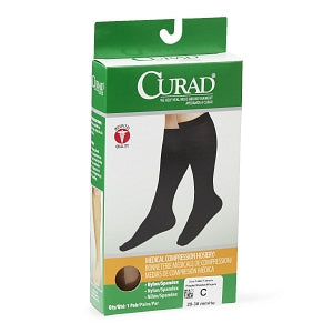 Medline CURAD Knee-High Compression Hosiery - CURAD Knee-High Compression Hosiery with 20-30 mmHg, Tan, Size C, Regular Length - MDS1702CT