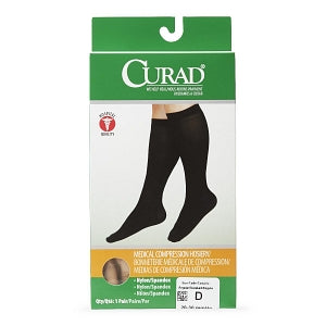 Medline CURAD Knee-High Compression Hosiery - CURAD Knee-High Compression Hosiery with 20-30 mmHg, Tan, Size D, Regular Length - MDS1702DT